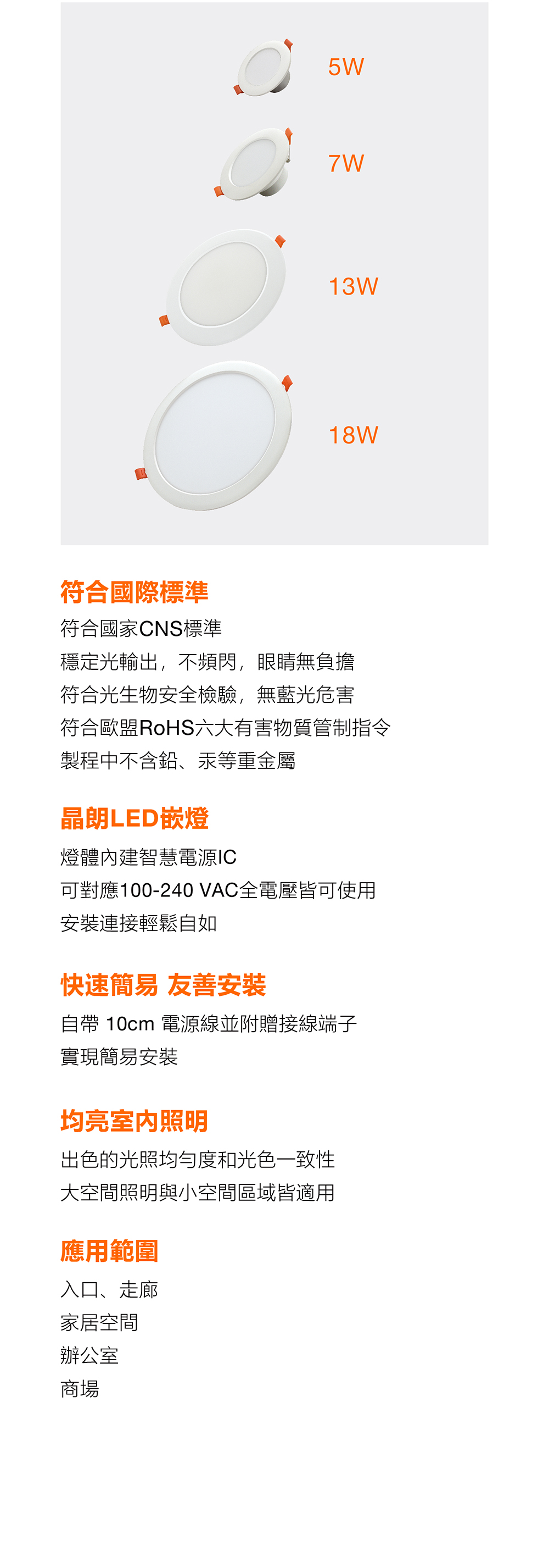 OSRAM 歐司朗 晶朗 LED 嵌燈 3吋, 4吋, 6吋, 8吋 嵌燈,CNS,LED燈泡,歐司朗,OSRAM,筒燈,投射燈,薄型嵌燈,全電壓,100~240V~,射燈,LED嵌燈,BSMI