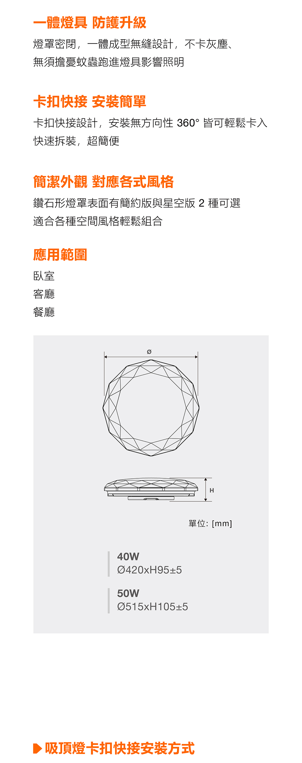 OSRAM 歐司朗 鑽朗遙控 LED 吸頂燈