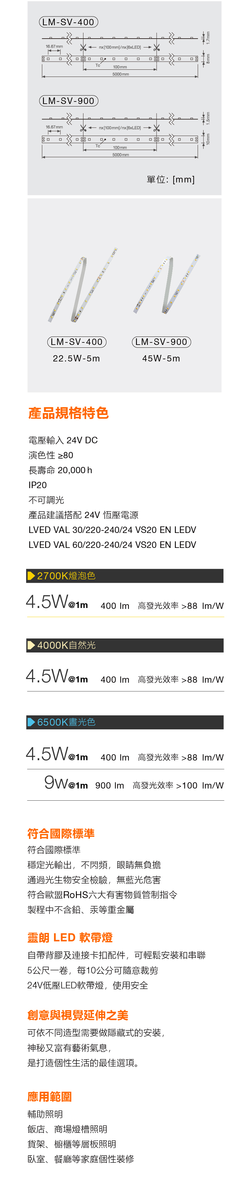 朗德萬斯 靈朗 LED 軟帶燈 24V 5M