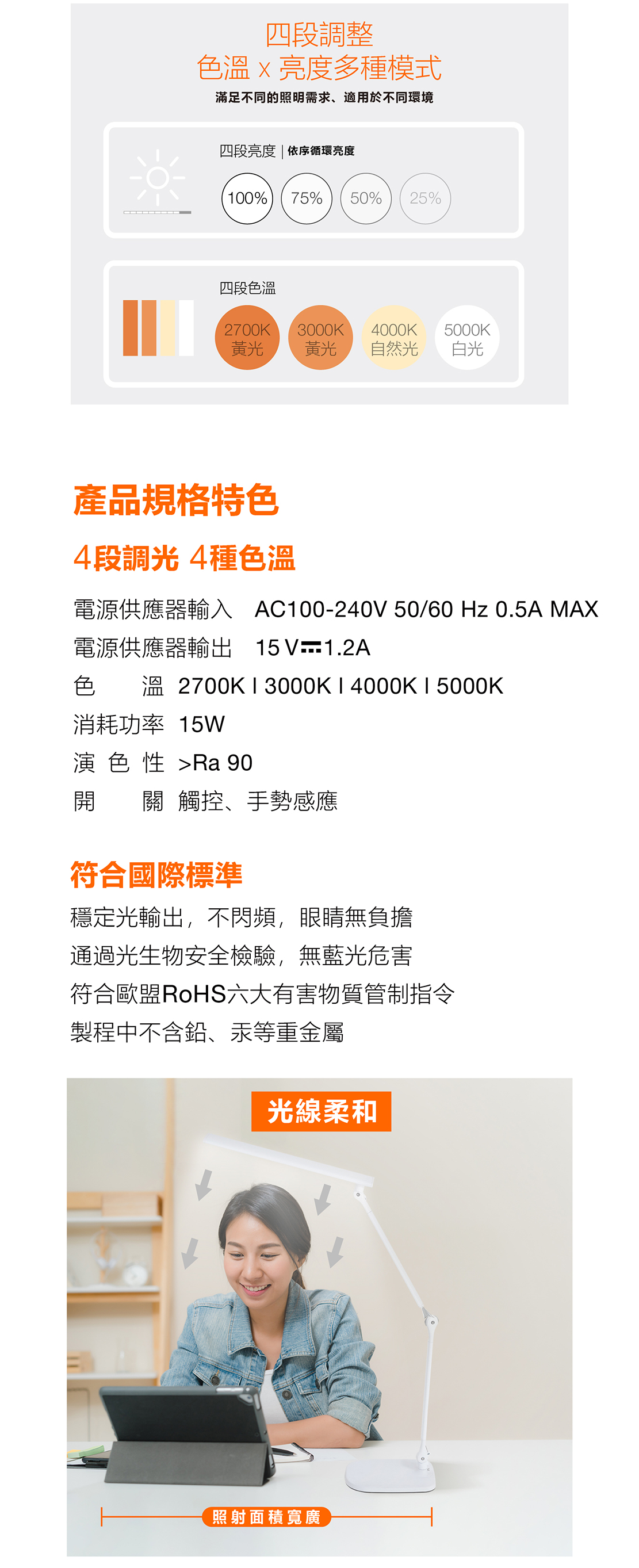 朗德萬斯 LED 晶幻智能雙臂檯燈