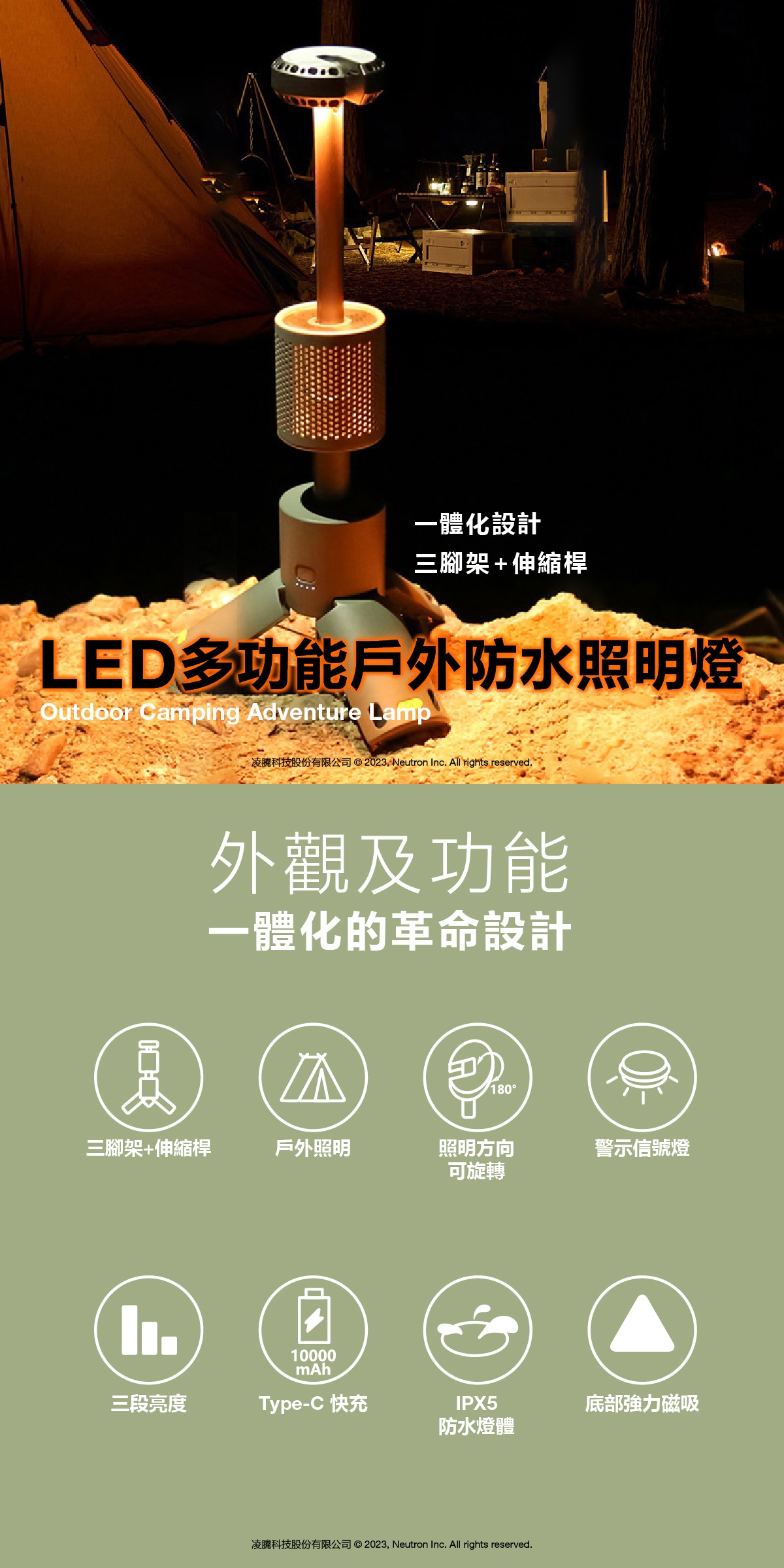 LED多功能戶外防水照明燈
