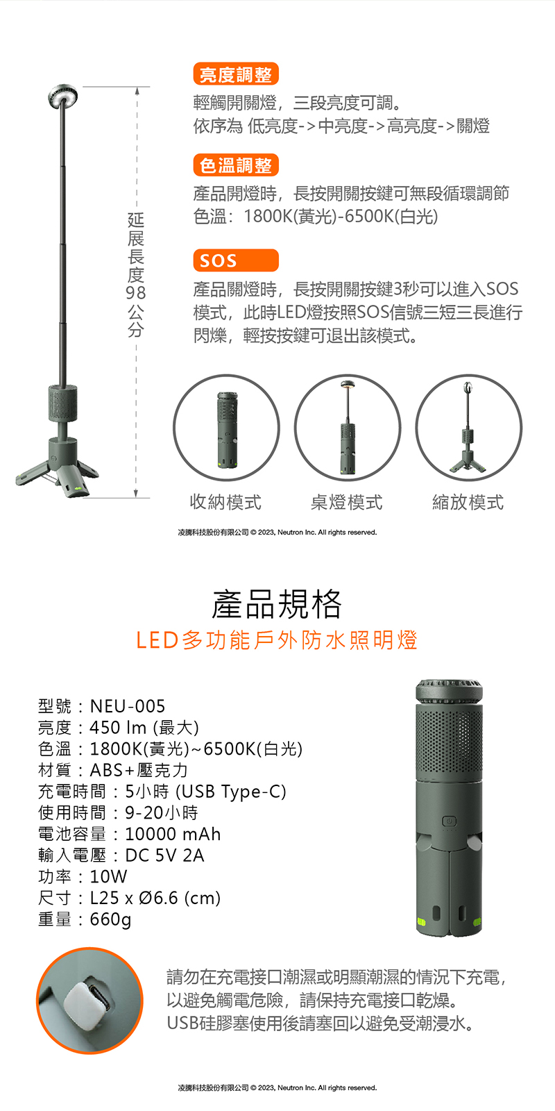 LED多功能戶外防水照明燈