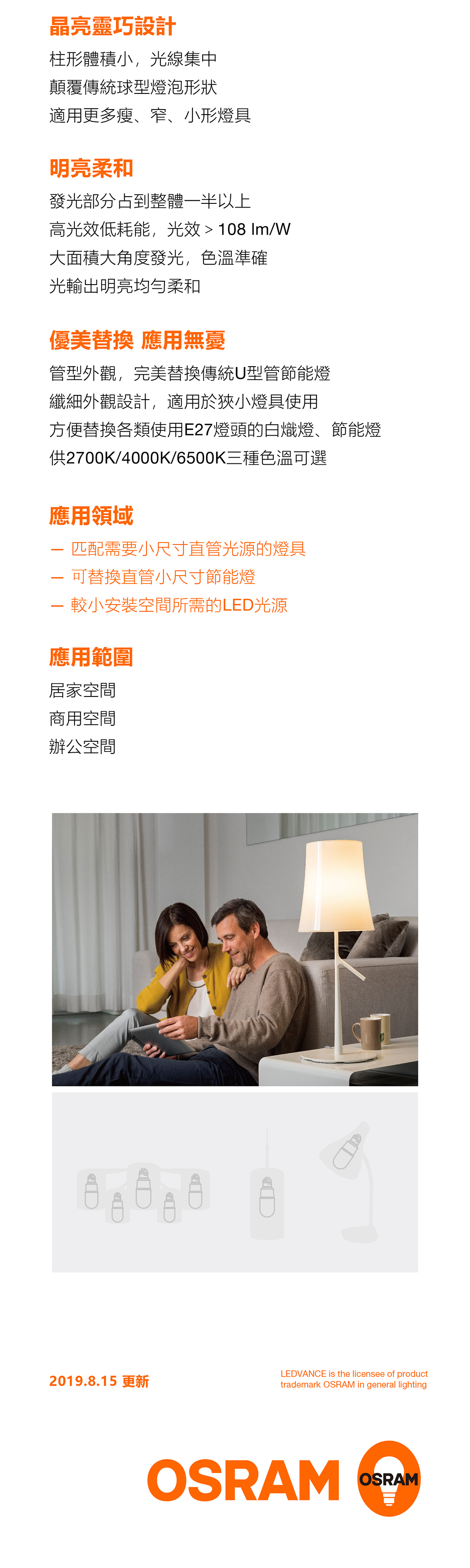 歐司朗 LED 12W 小晶靈