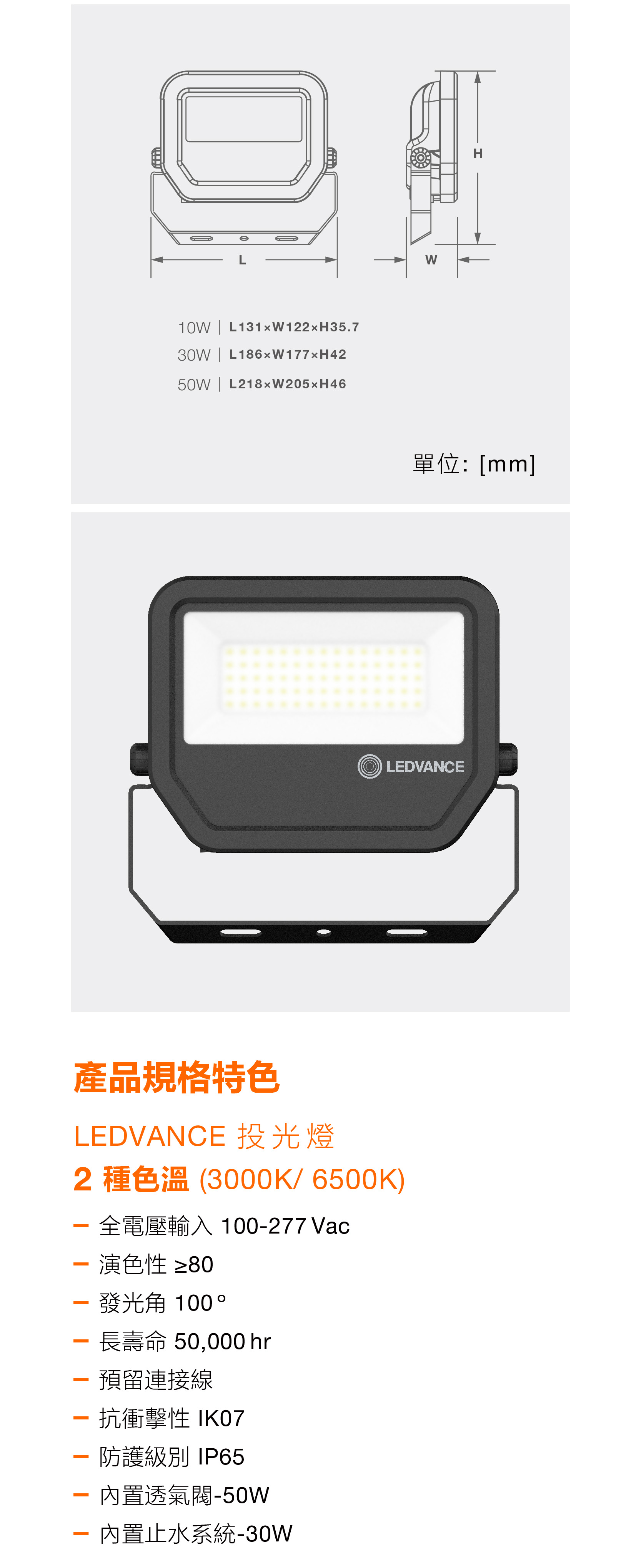 IP65防護和IK07的碰撞防護等級