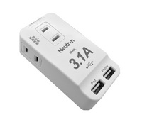 2孔轉3插座2 USB 壁插轉接器